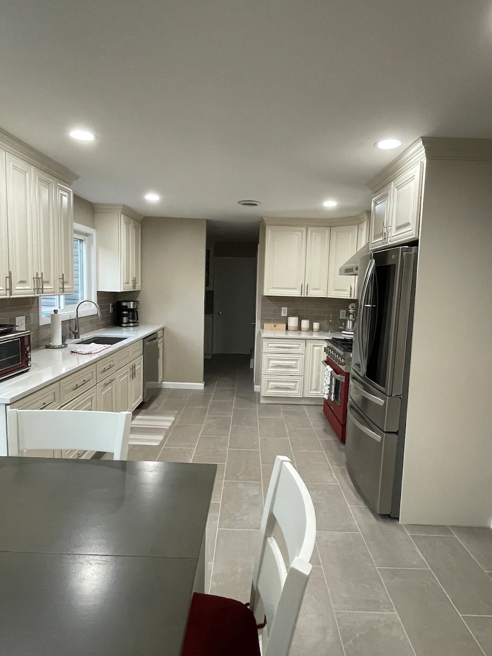 Cabinet layout in the completed Nanuet kitchen renovation