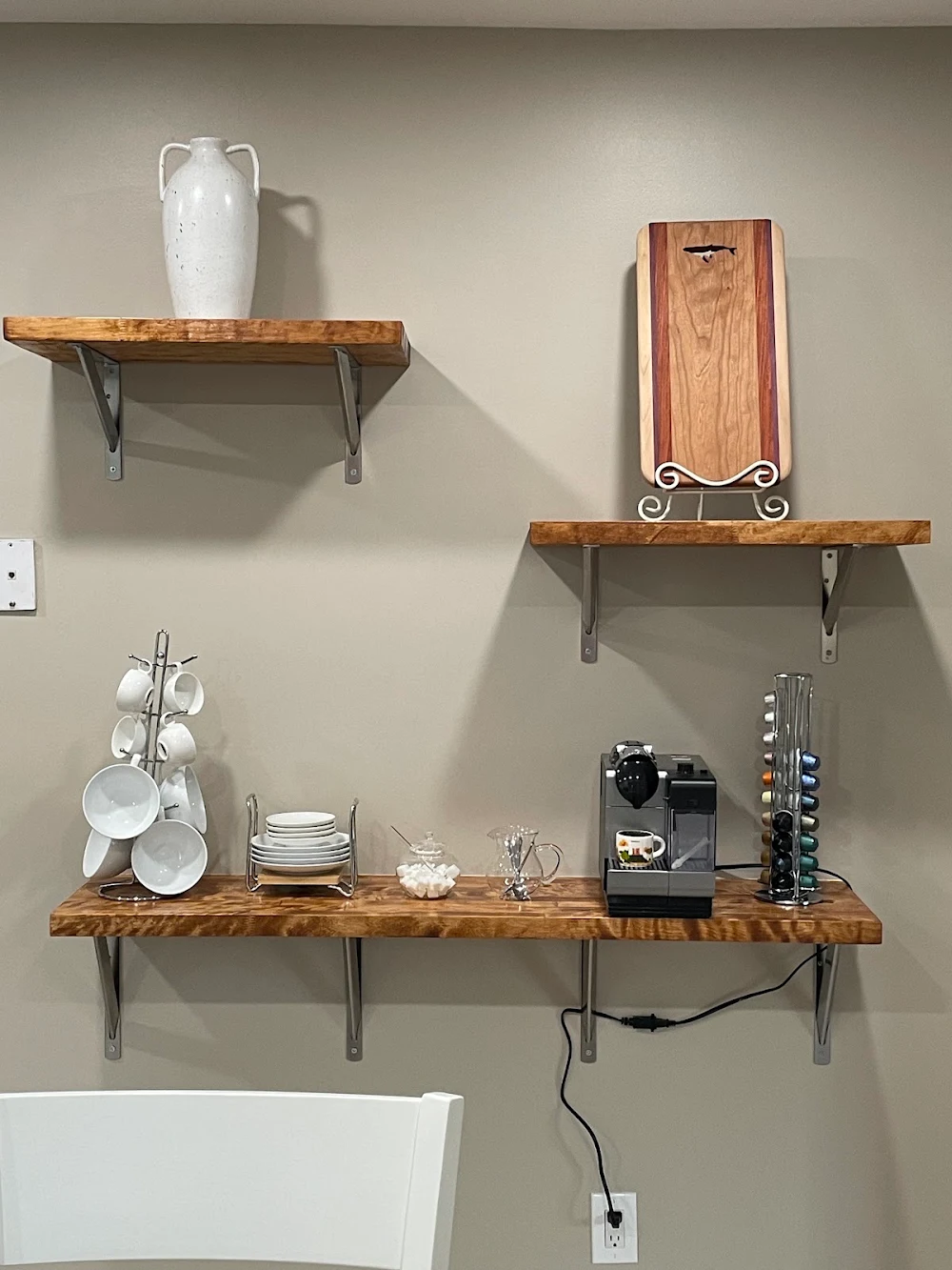 Coffee storage detail in RDF's completed Nanuet kitchen