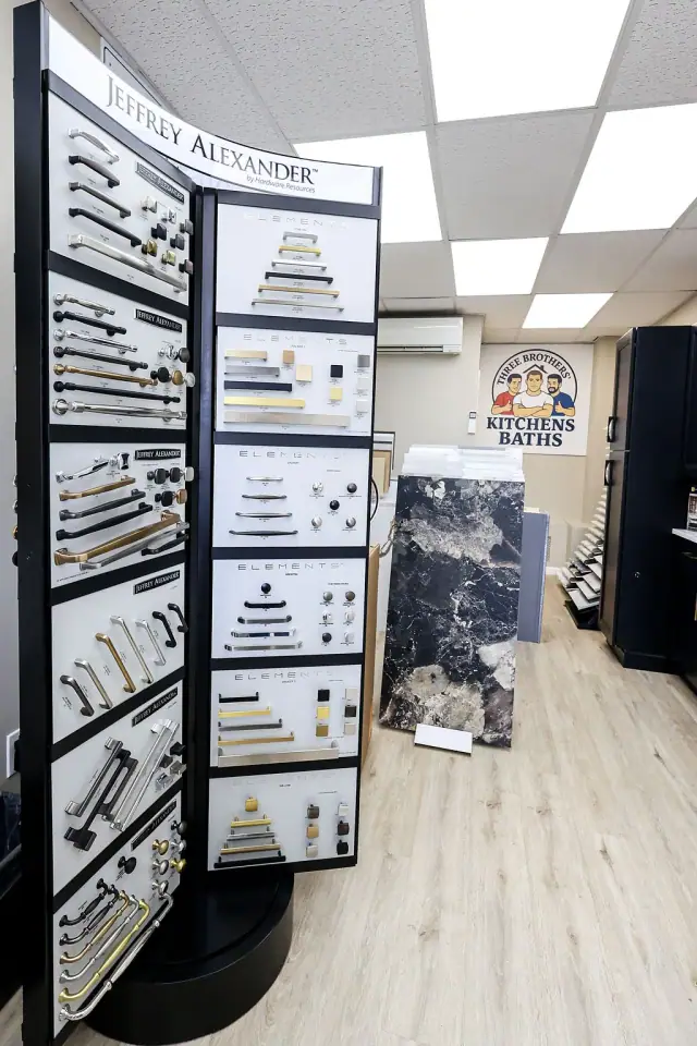 Second aisle view of rotating finish sample racks